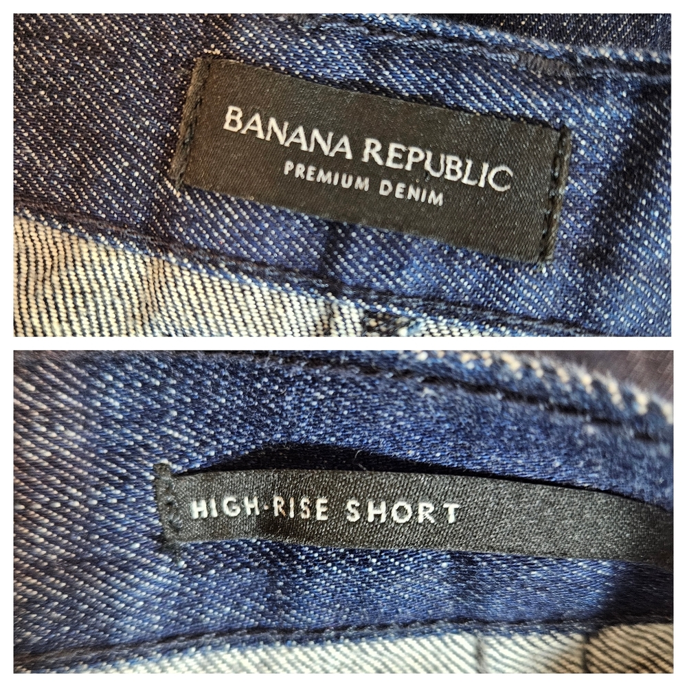 Banana Republic Piper Bermuda Shorts Womens Size 26 High Rise Dark Wash Pleated - Picture 13 of 16